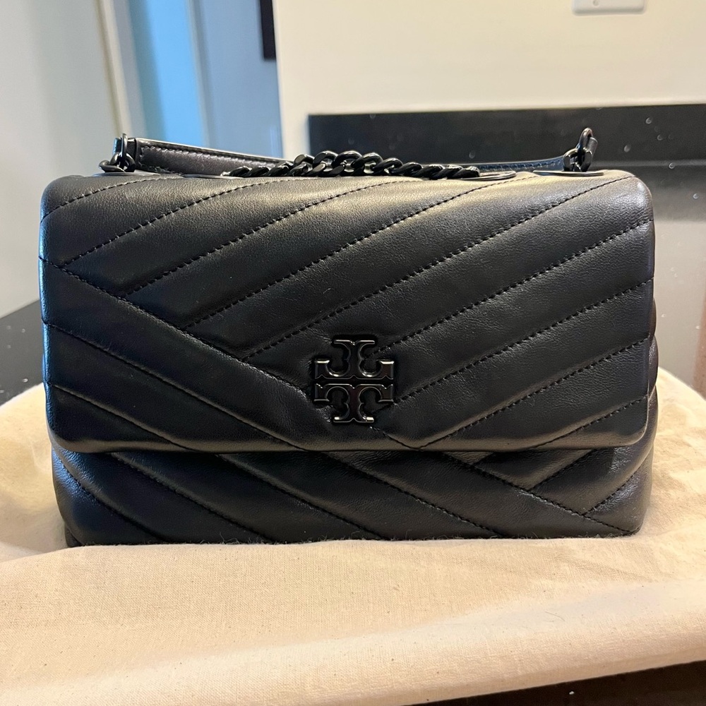 Tory Burch Kira Chevron Powder Coated Small Convertible Shoulder Bag